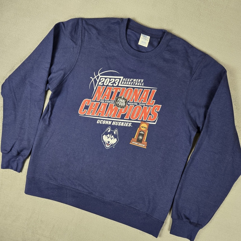UCONN Huskies Basketball National Champions 2023 Hoodie Sweatshirt Mens  Medium‎
